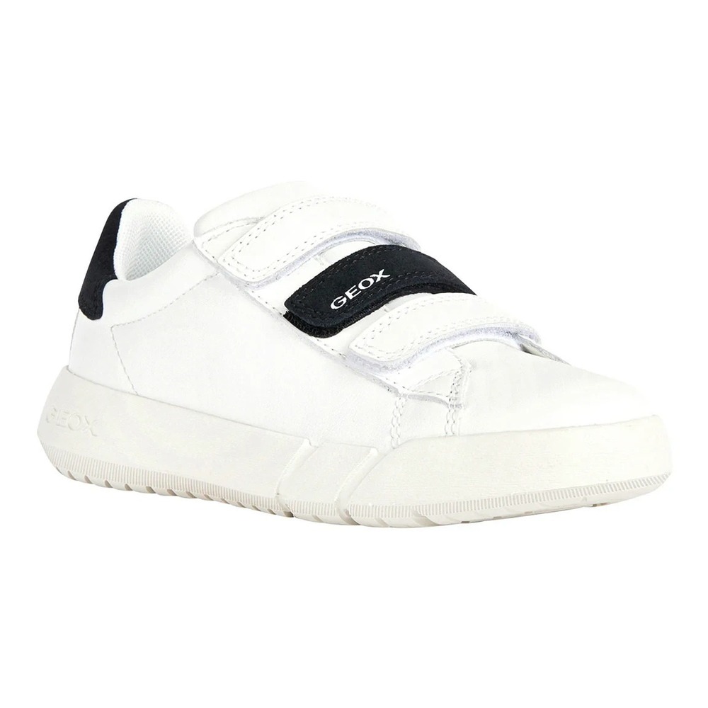 Geox Hyroo Boy‎ Sneaker in White/Black J35GWB-085BC-C0404 Size 4 MFRP $95